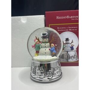 2014 Reed &‎ Barton Building A Snowman Musical Snowglobe Tested